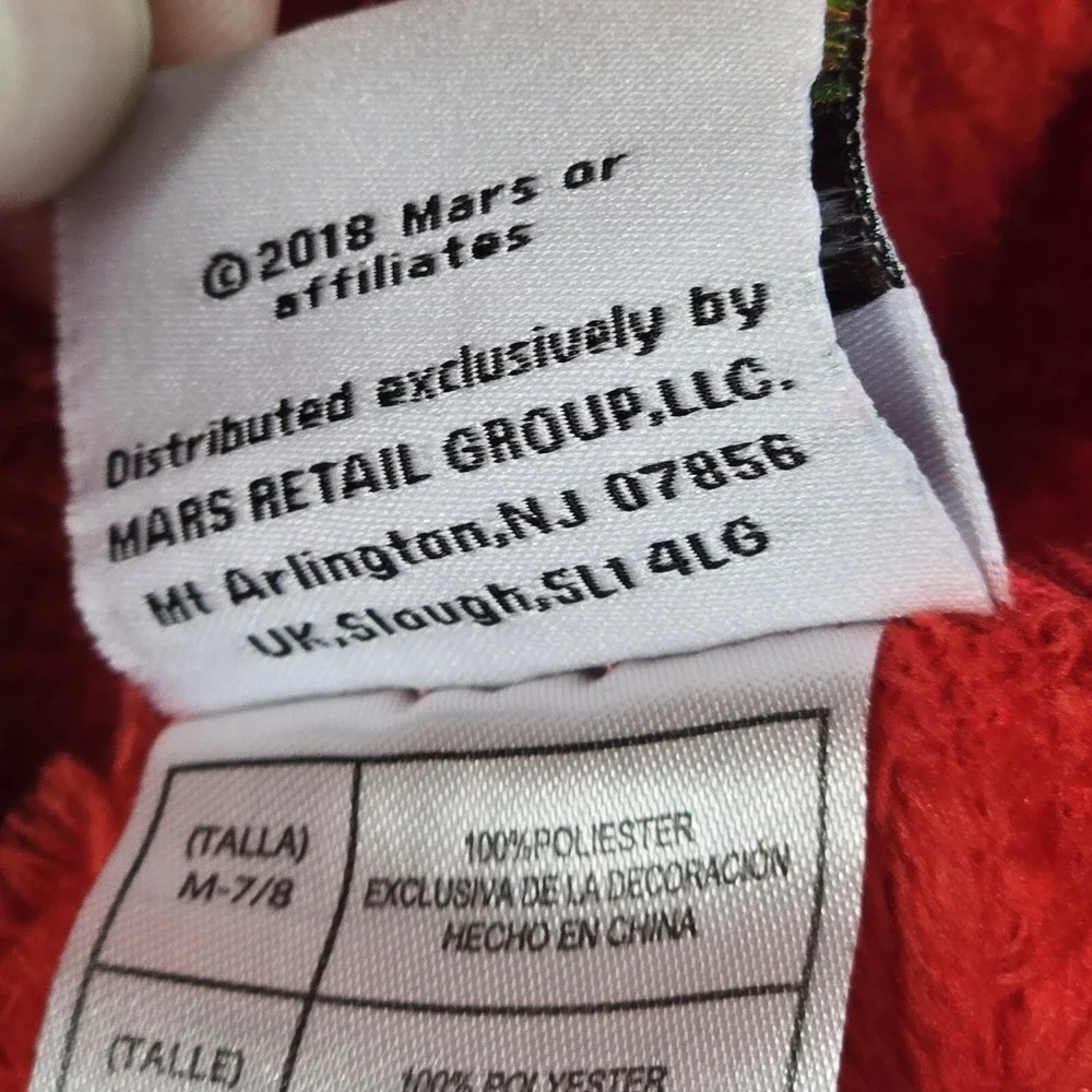 M&M's World Bathrobe Kids Size‎ 7/8 Red Hooded Fleece Character Robe Novelty
